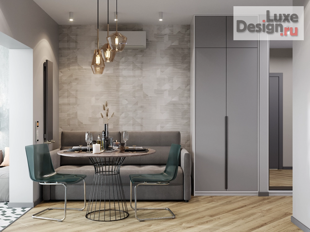 Дизайн интерьера однокомнатной квартиры "Легкий бриз" (фото 2)