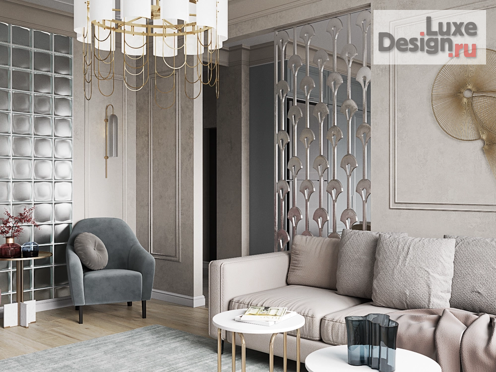 Дизайн интерьера трехкомнатной квартиры "Голубое латте" (фото 8)