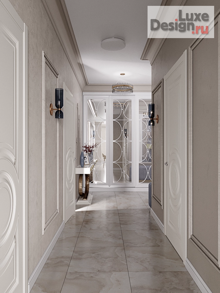 Дизайн интерьера трехкомнатной квартиры "Голубое латте" (фото 6)