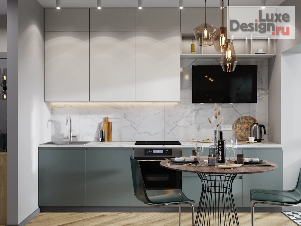 Дизайн интерьера однокомнатной квартиры "Легкий бриз" (фото 3)