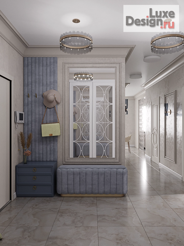 Дизайн интерьера трехкомнатной квартиры "Голубое латте" (фото 9)