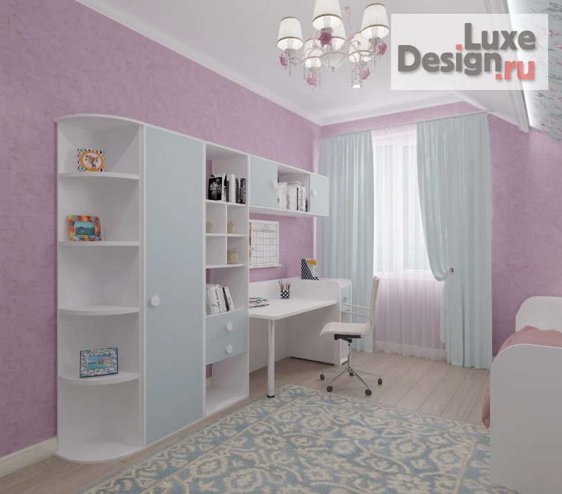 Дизайн интерьера детской "Детская комната для девочки." (фото 2)