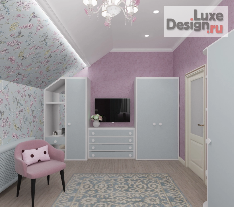Дизайн интерьера детской "Детская комната для девочки." (фото 3)