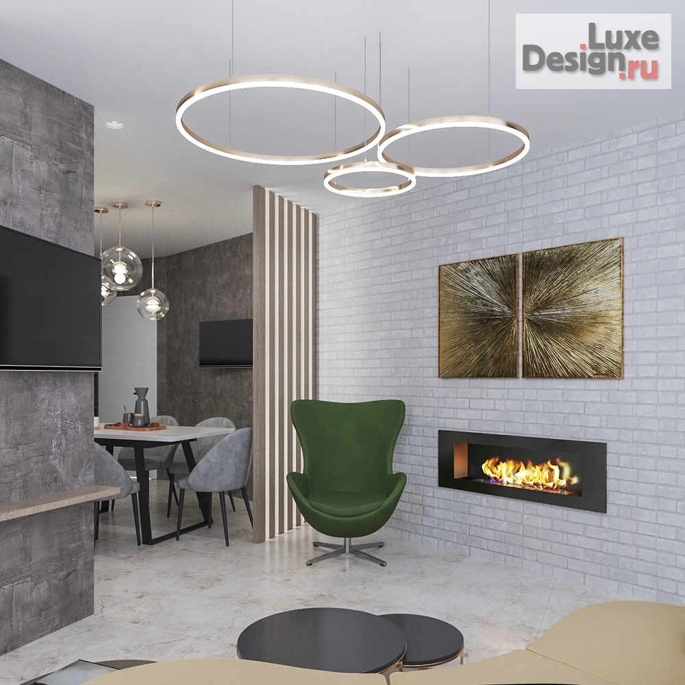 Дизайн интерьера квартиры "Кухня-гостиная," (фото 4)