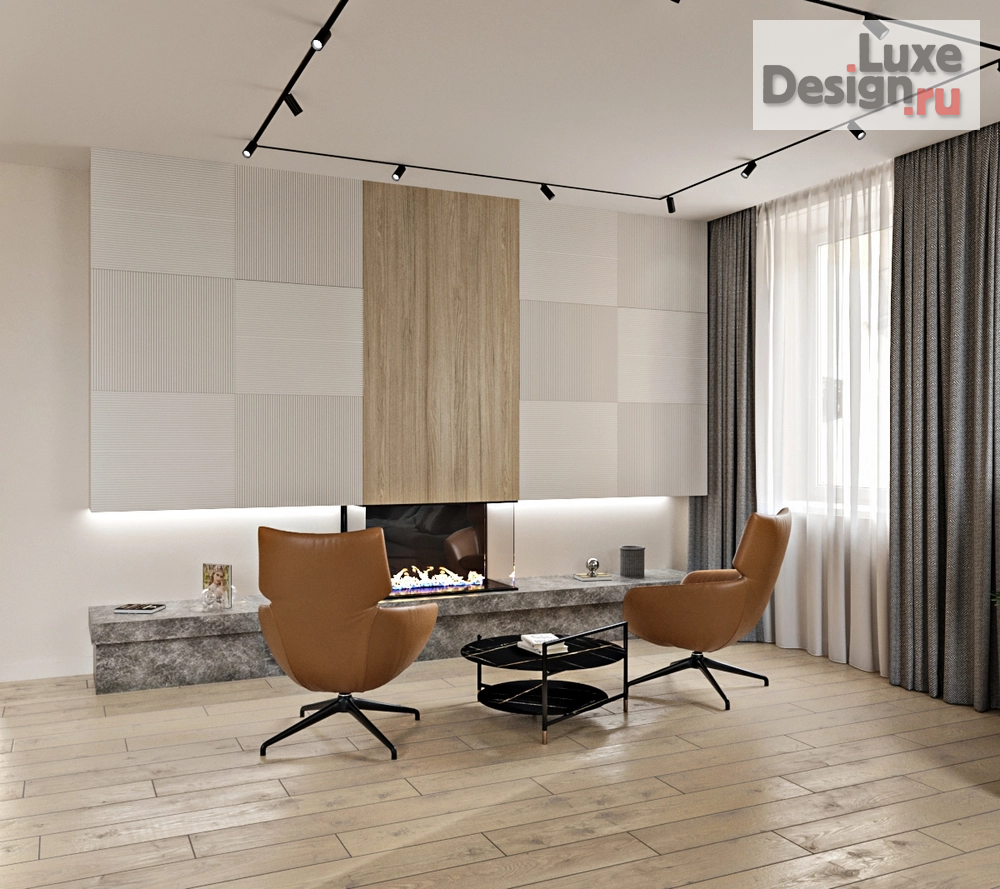 Дизайн интерьера коттеджа "Кухня-гостиная." (фото 2)