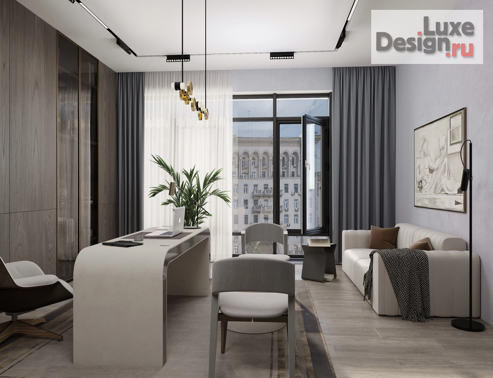 Дизайн интерьера кабинета "HOME OFFICE  ЖК NOVA CITY " (фото 3)