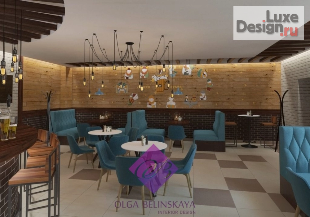 Дизайн интерьера кафе "Бар `` BEER STARS ``" (фото 1)