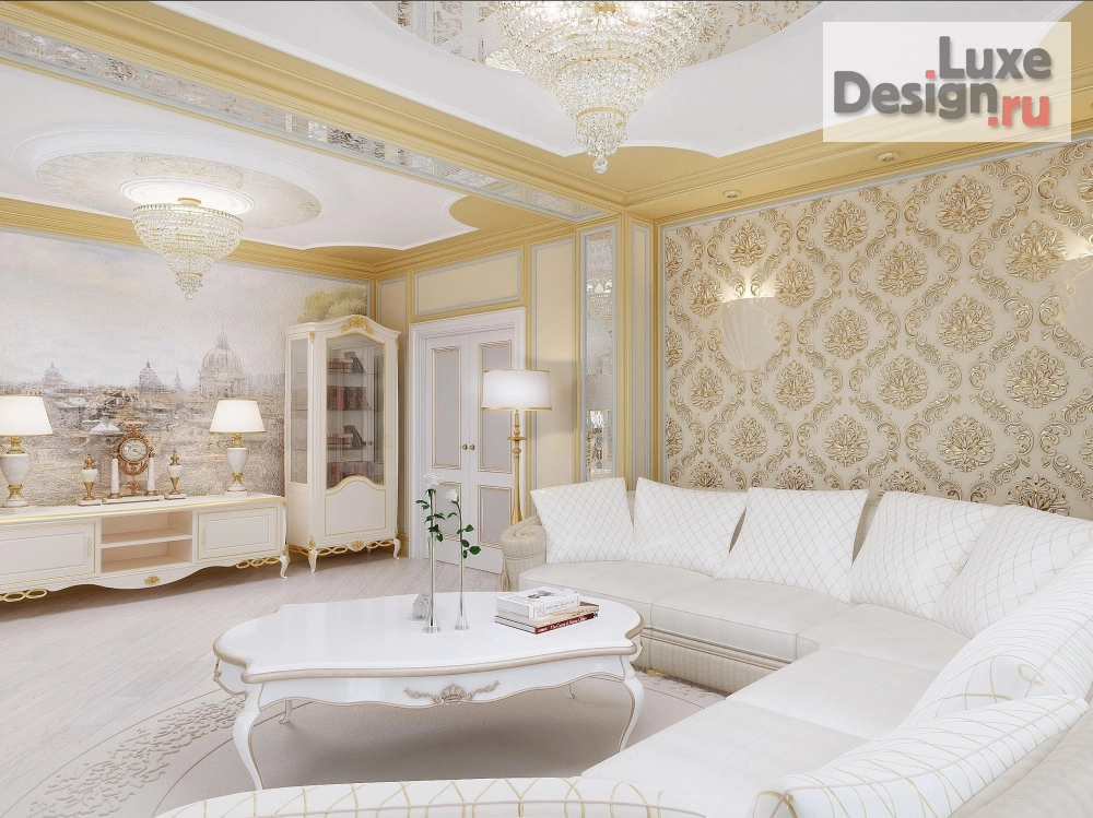 Дизайн интерьера двухкомнатной квартиры "Классический интерьер с элементами греческого стиля" (фото 17)