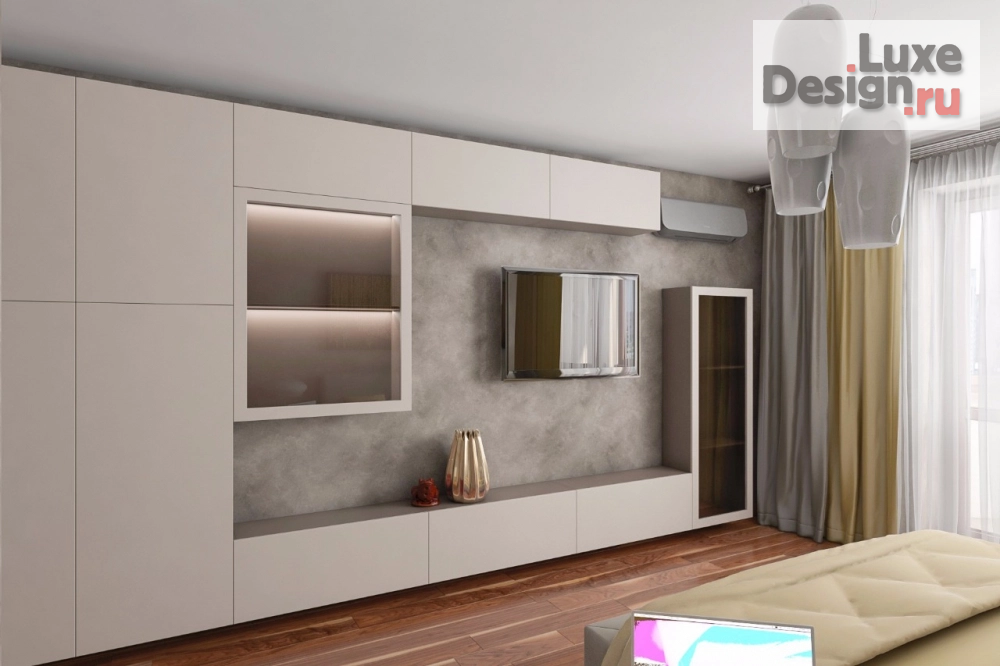 Дизайн интерьера спальни "Серый интерьер для огненной леди" (фото 4)