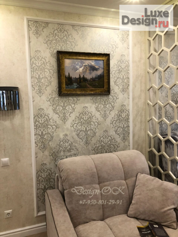 Дизайн интерьера гостиной "Гостиная "Серебро и беж"" (фото 5)