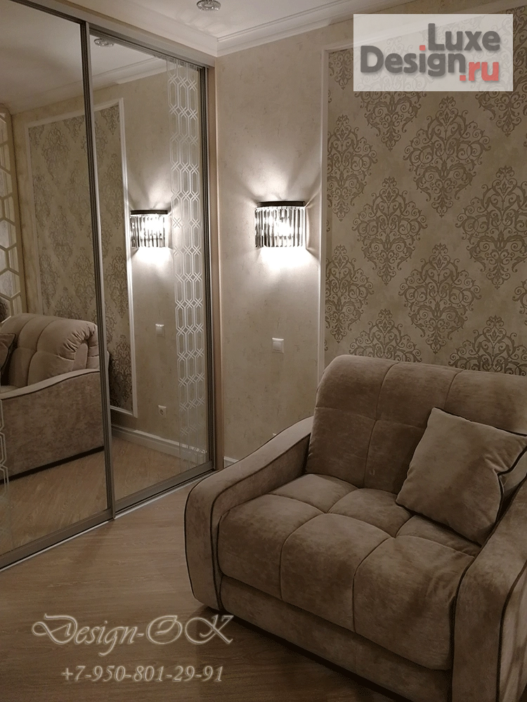 Дизайн интерьера гостиной "Гостиная "Серебро и беж"" (фото 4)