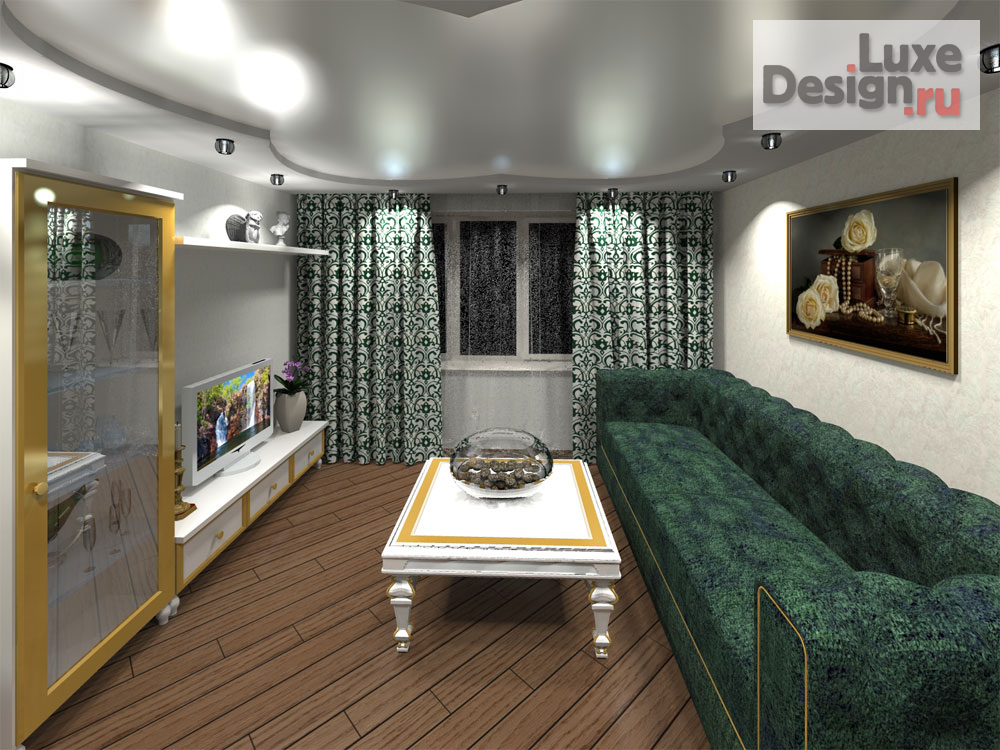 Дизайн интерьера четырехкомнатной квартиры "Молодёжная классика" (фото 2)