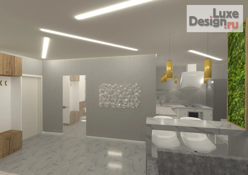 Дизайн интерьера квартиры студии "Воздух и свобода" (фото 2)