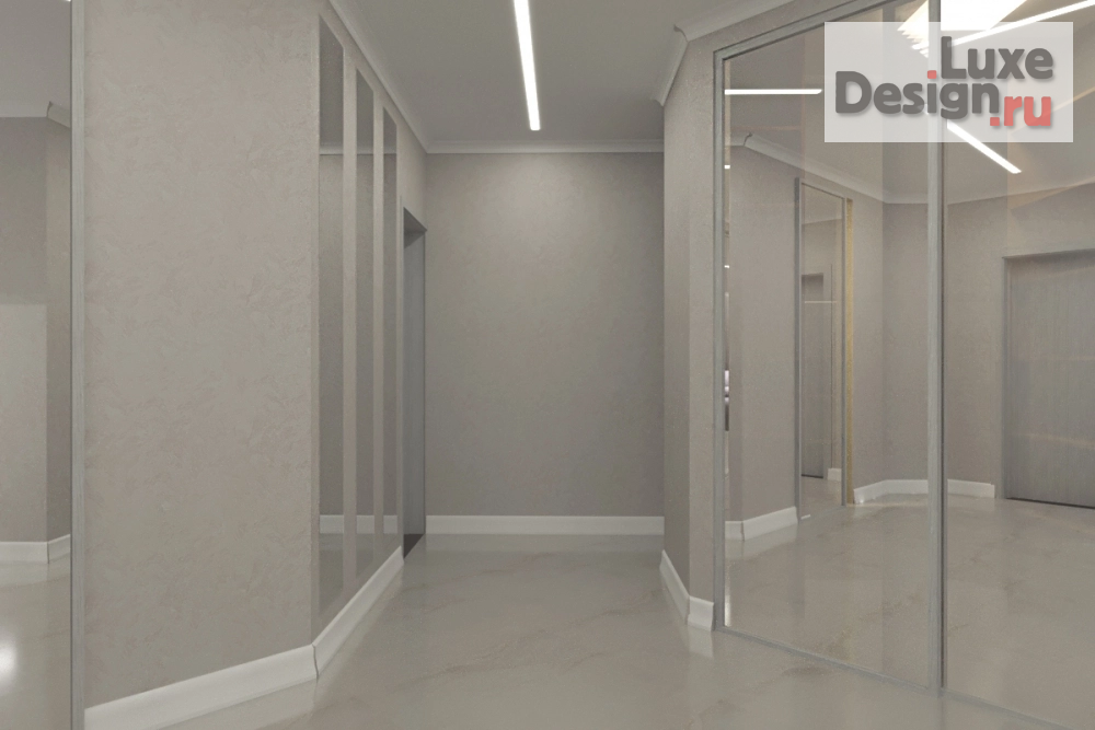 Дизайн интерьера трехкомнатной квартиры "Серый-серый интерьер" (фото 13)