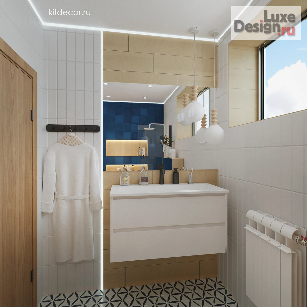 Дизайн интерьера таунхауса "Акцентный синий. Таунхаус в КП Романово для семьи с детьми." (фото 21)