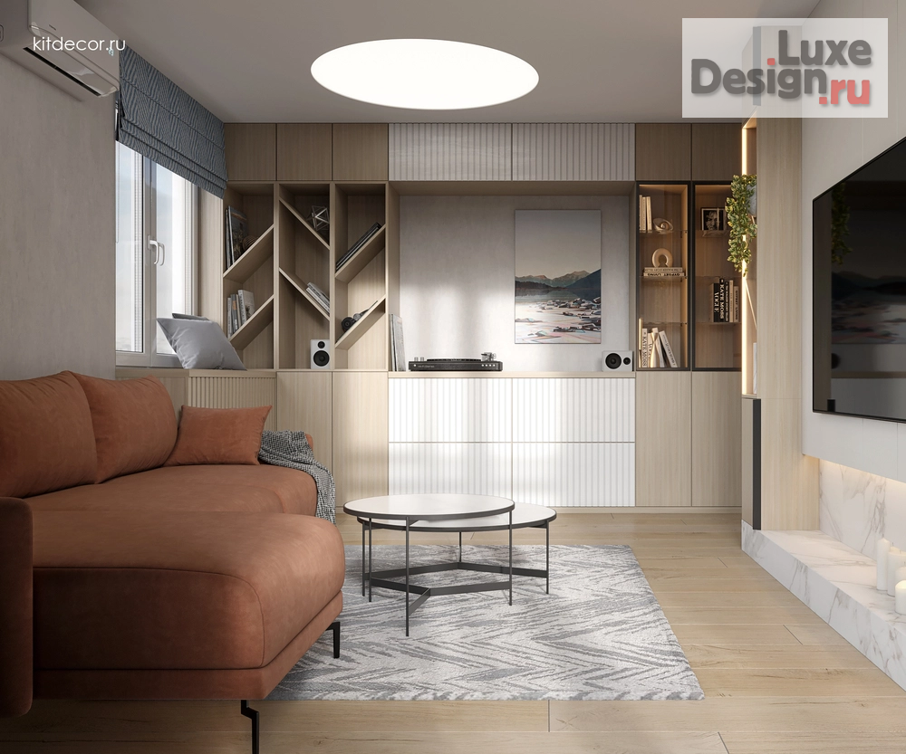 Дизайн интерьера двухкомнатной квартиры "Коралловые акценты" (фото 7)