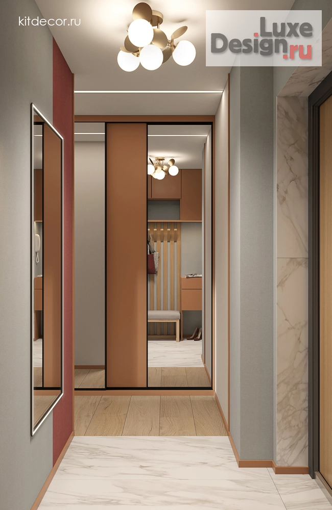 Дизайн интерьера двухкомнатной квартиры "Коралловые акценты" (фото 12)