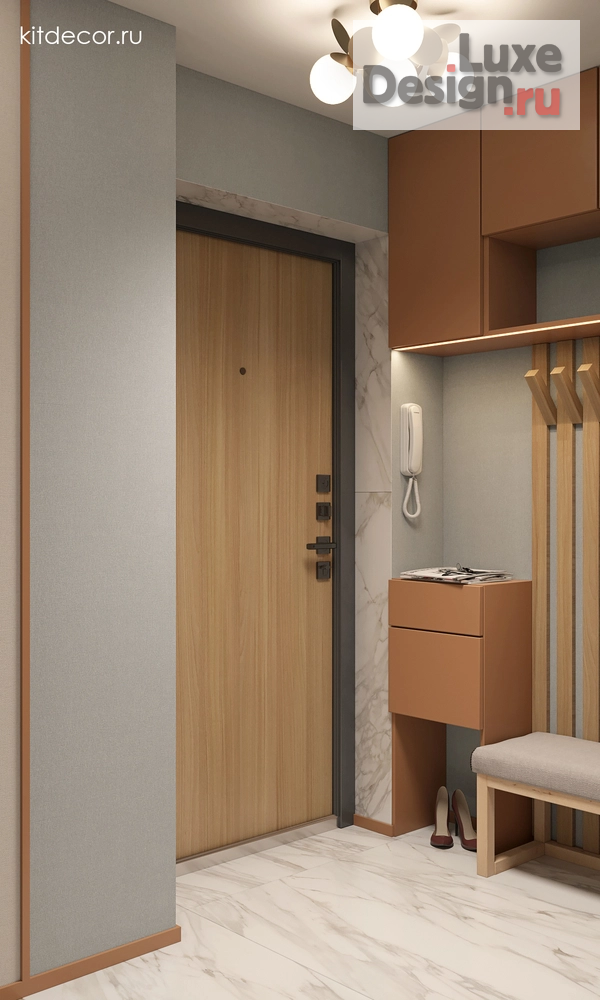 Дизайн интерьера двухкомнатной квартиры "Коралловые акценты" (фото 13)