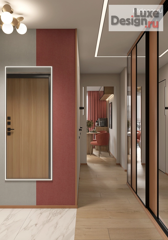 Дизайн интерьера двухкомнатной квартиры "Коралловые акценты" (фото 14)