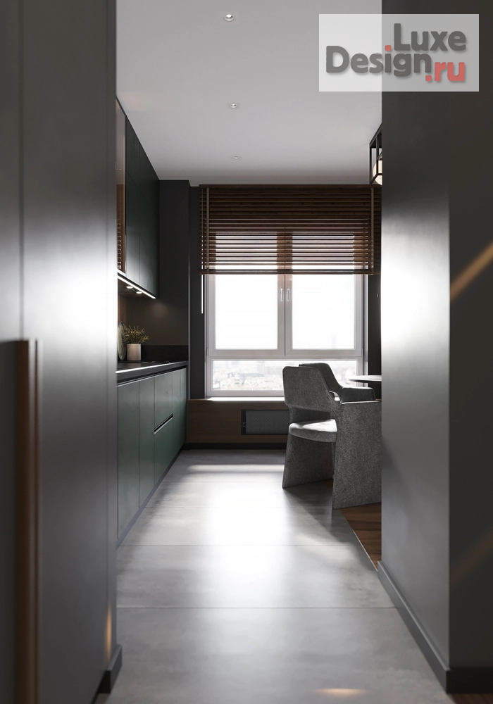 Дизайн интерьера двухкомнатной квартиры "Уютный черный. 2к квартира для парня студента." (фото 19)