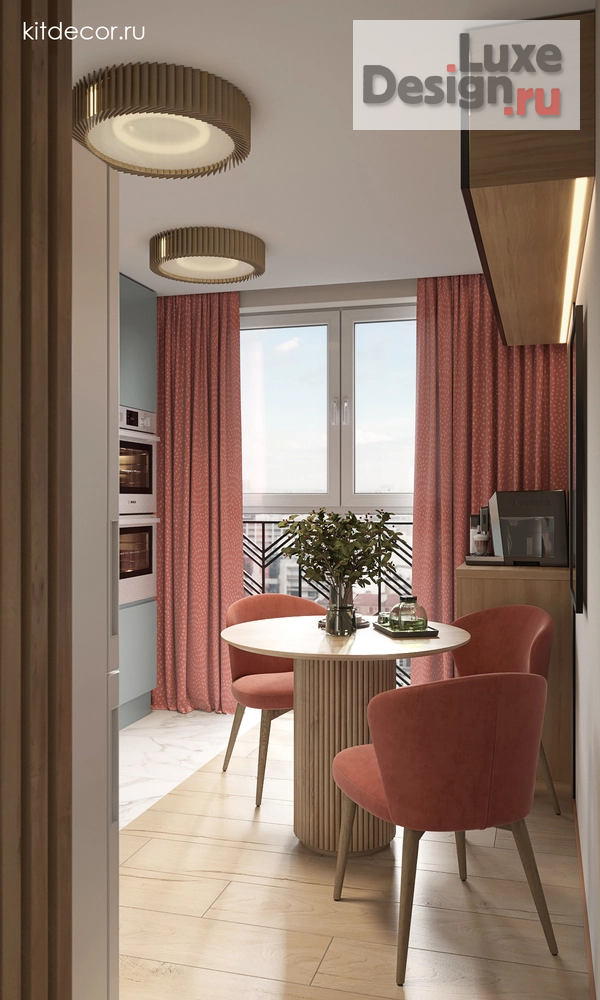 Дизайн интерьера двухкомнатной квартиры "Коралловые акценты" (фото 19)