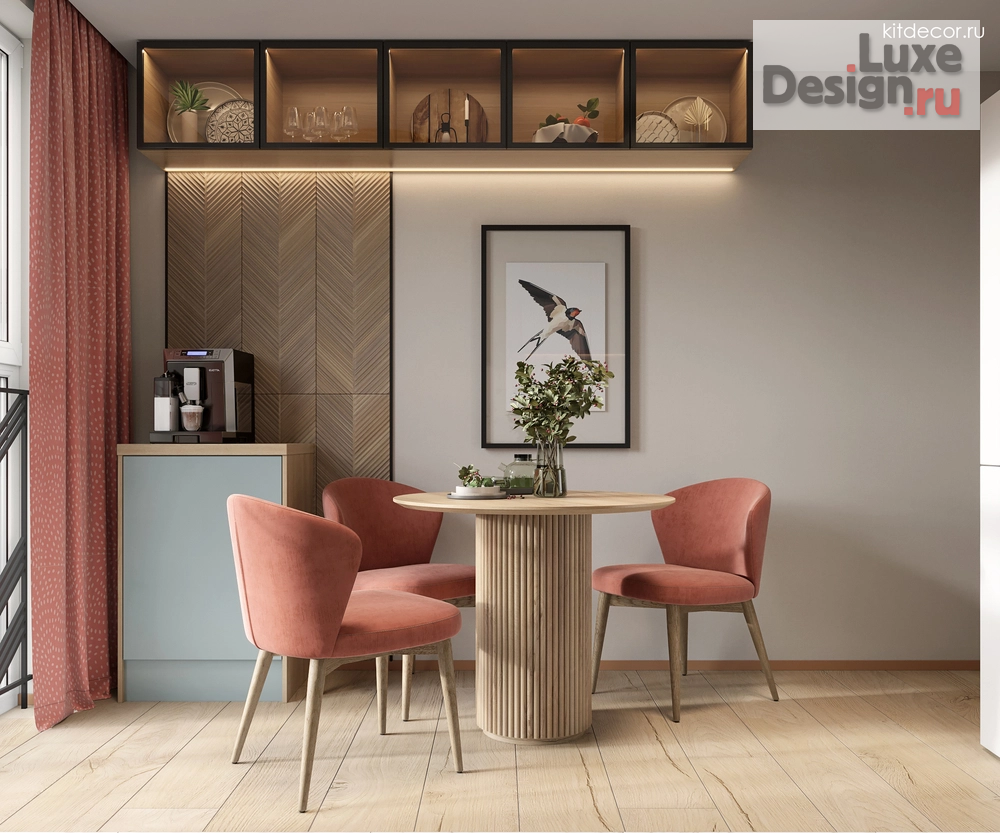 Дизайн интерьера двухкомнатной квартиры "Коралловые акценты" (фото 21)