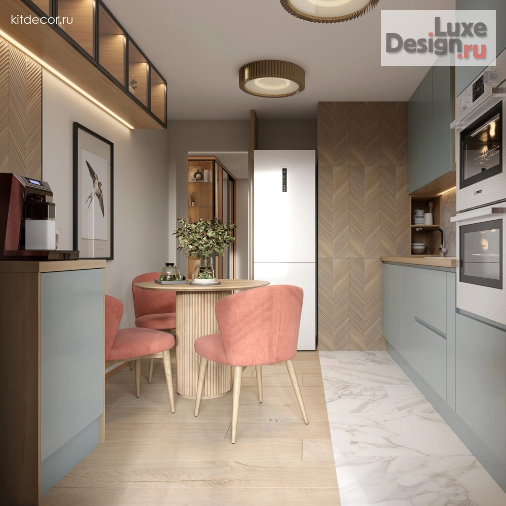 Дизайн интерьера двухкомнатной квартиры "Коралловые акценты" (фото 22)