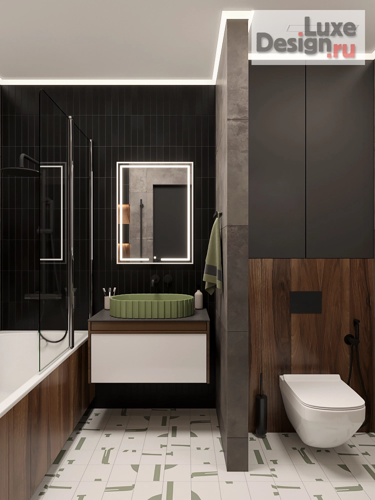 Дизайн интерьера двухкомнатной квартиры "Уютный черный. 2к квартира для парня студента." (фото 31)