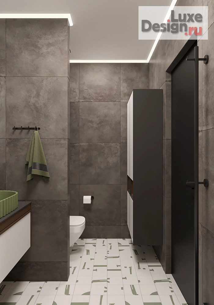 Дизайн интерьера двухкомнатной квартиры "Уютный черный. 2к квартира для парня студента." (фото 32)