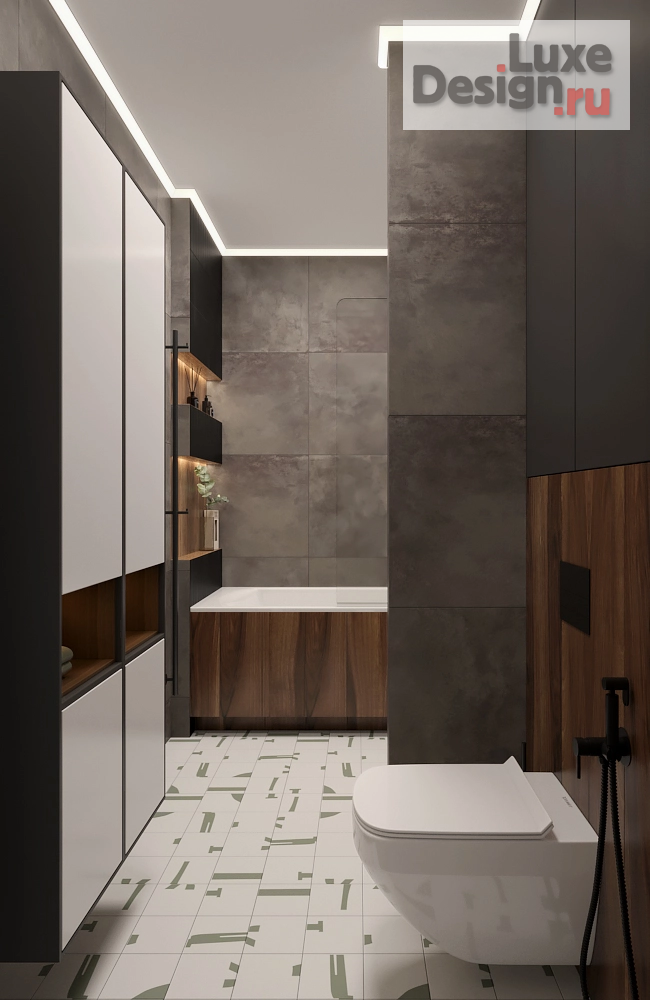 Дизайн интерьера двухкомнатной квартиры "Уютный черный. 2к квартира для парня студента." (фото 33)