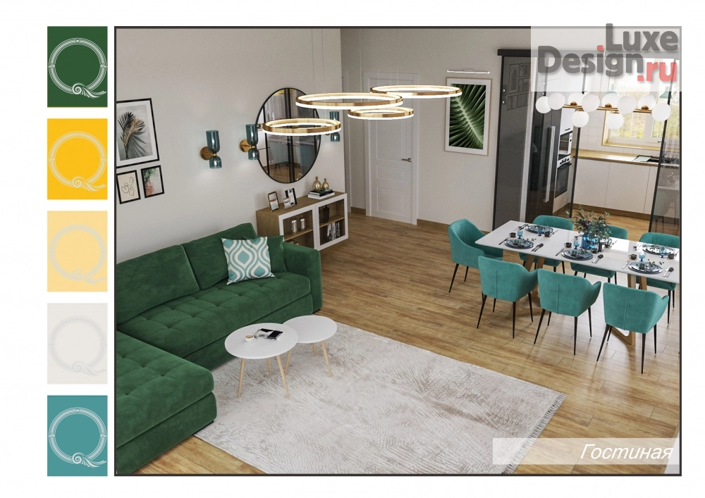 Дизайн интерьера коттеджа "коттедж КП Времена года" (фото 1)