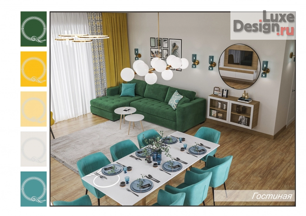 Дизайн интерьера коттеджа "коттедж КП Времена года" (фото 2)