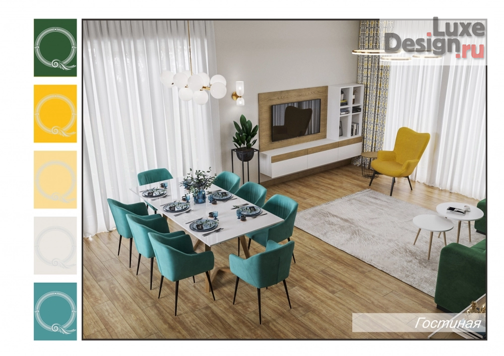 Дизайн интерьера коттеджа "коттедж КП Времена года" (фото 3)