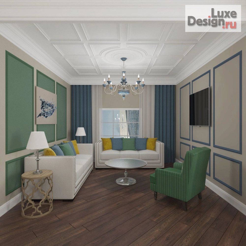 Дизайн интерьера загородного дома "Американская мечта" (фото 3)