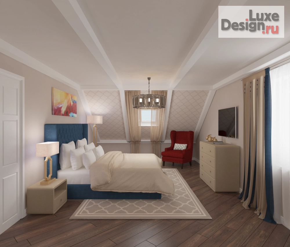 Дизайн интерьера загородного дома "Американская мечта" (фото 8)