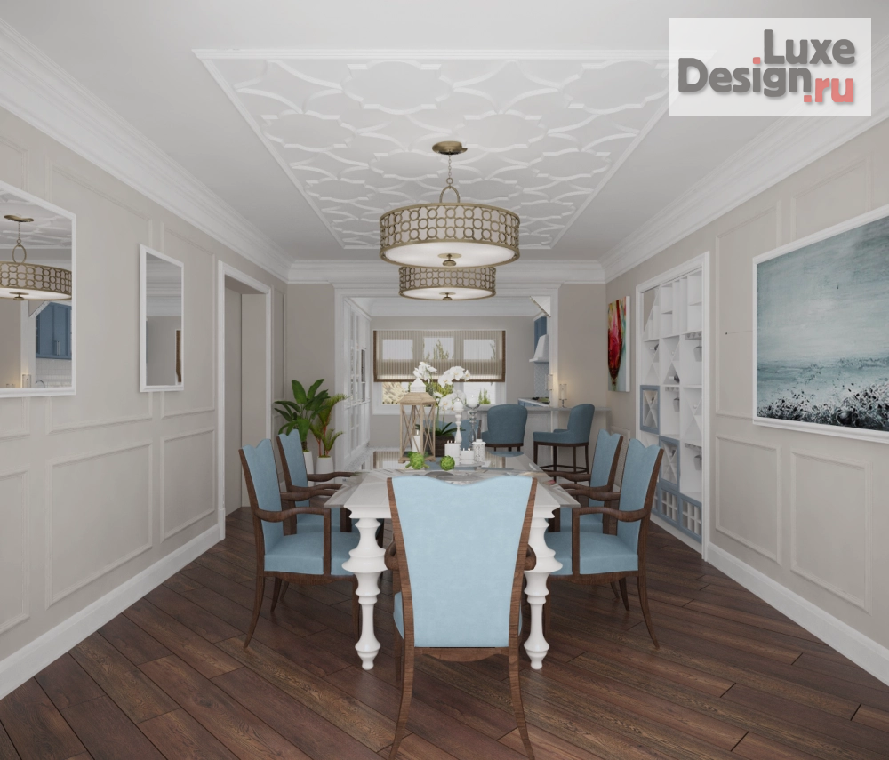 Дизайн интерьера загородного дома "Американская мечта" (фото 7)