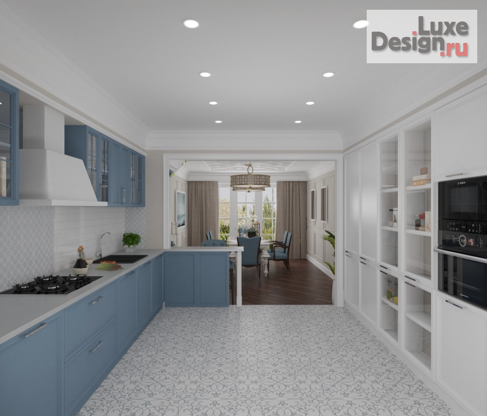 Дизайн интерьера загородного дома "Американская мечта" (фото 5)