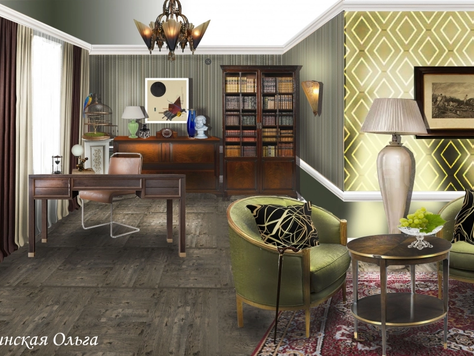 Дизайн интерьера кабинета в Липецке "Кабинет."