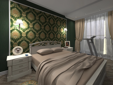 Дизайн интерьера спальни в Липецке "Спальня "Уютная коробочка""